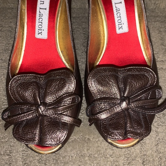 Christian Lacroix Shoes Christian Lacroix Peeptoe Pumps Poshmark